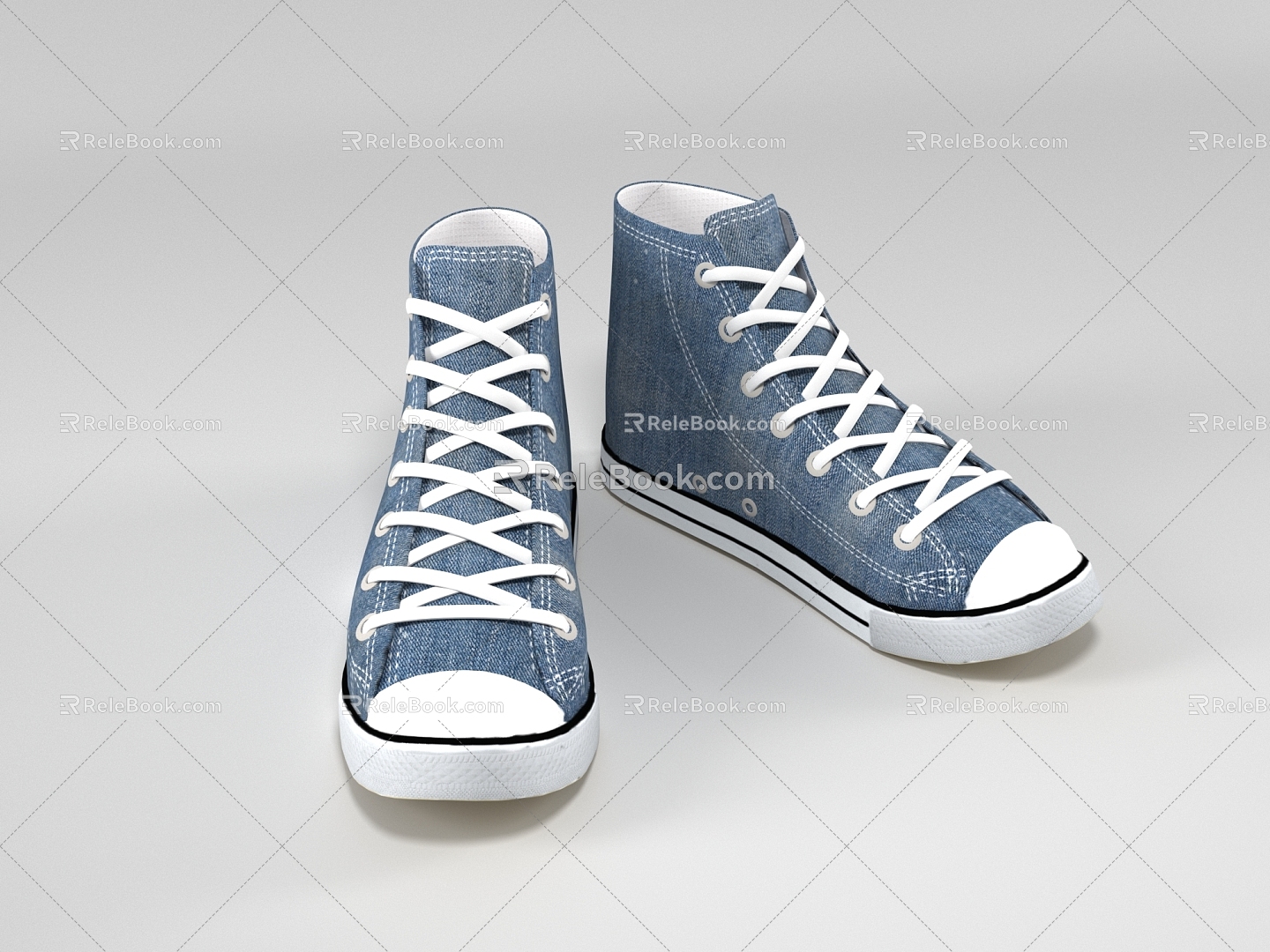 Modern Canvas Shoes Casual Shoes High Top Shoes 3d model