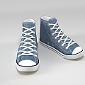 Modern Canvas Shoes Casual Shoes High Top Shoes 3d model