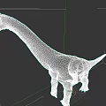 Realistic Reptile Dinosaur With Long Neck Red Crest And Striped Body Standing