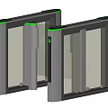 Subway Station Modern Turnstiles With Glass Doors Green Indicators And Metal Frames