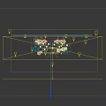 Elegant Exhibition Stand With Golden Logo Red Flower Garland White Tiered Structures And Gift Boxes