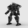 Black Mechanical Building Blocks Robot With Armor Structure And Detailed Design 3d model