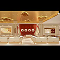 Luxurious Jewelry Store Interior With Glass Display Cases Golden Ceiling Decor And Elegant Counters