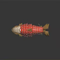 Artistic Red Golden Carp Fish Decorative Ornament With Handcrafted Woven Design For Home Decor