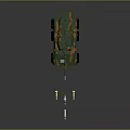 Armored Military Vehicle With Camouflage Coating And Surrounding Missile Units