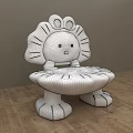 Cartoon Lion Shaped Children's Leisure Chair White With Pink Accents Cute Kids Room