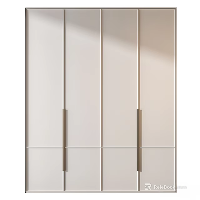 Modern Light Colored Chest of Drawers With Sleek Design And Metal Handles For Interior Decor 3d model 
