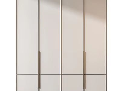 Modern Light Colored Chest of Drawers With Sleek Design And Metal Handles For Interior Decor 3d model