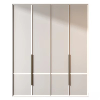 Modern Light Colored Chest of Drawers With Sleek Design And Metal Handles For Interior Decor 3d model