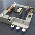 Modern Bakery Workspace With Spacious Island And Fresh Bread Display For Chefs