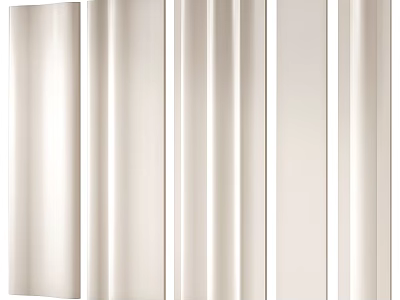 Minimalist White Background Wall Design With Sleek Vertical Panels And Modern Texture 3d model