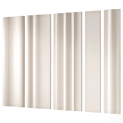 Minimalist White Background Wall Design With Sleek Vertical Panels And Modern Texture 3d model