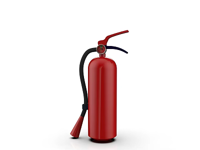 Portable Fire Equipment Red Fire Extinguisher with Pressure Gauge for Safety Use 3d model