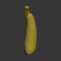 Fresh Ripe Yellow Zucchini with Smooth Skin Green Stem and Reflection on Dark Surface