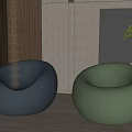 Modern Glass Spherical Accent Chair In Living Room With Wooden Floor Plant And Pendant Light