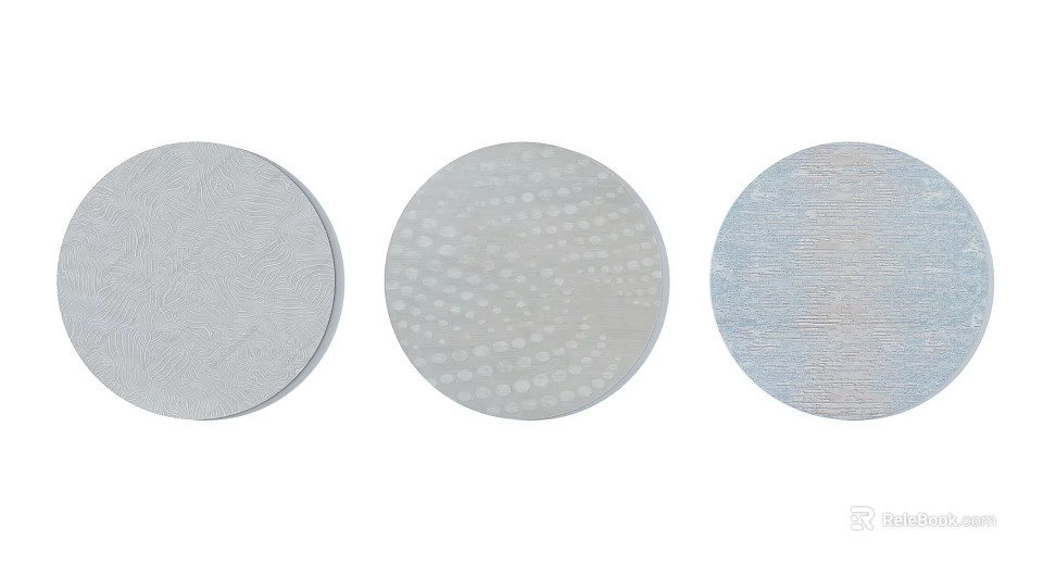 Three Round Rugs With Different Textured Patterns For Home Decor 3d model