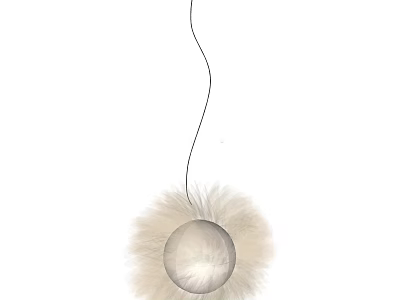 Elegant Lightweight Chandelier With Round Light And Feather Decoration Design 3d model