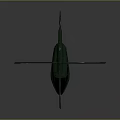 Green Utility Helicopter 3D Render with Detailed Exterior on Gray Background