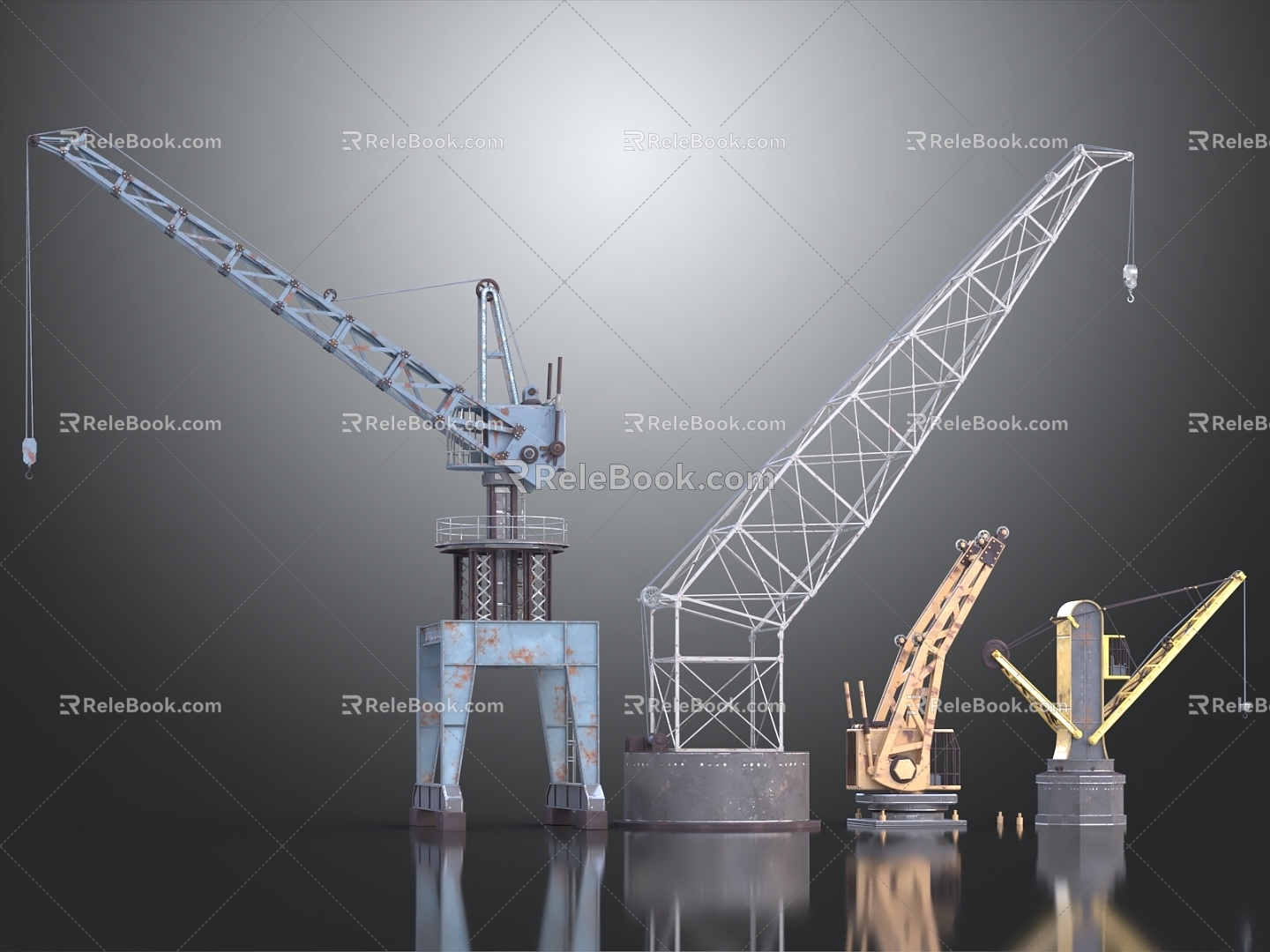 Crane crane cartoon style props site industrial equipment tower crane construction ornaments 3d model