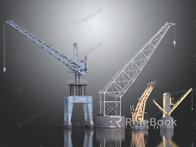 Crane crane cartoon style props site industrial equipment tower crane construction ornaments model