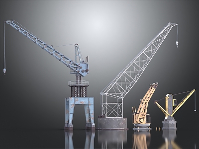 Crane crane cartoon style props site industrial equipment tower crane construction ornaments model