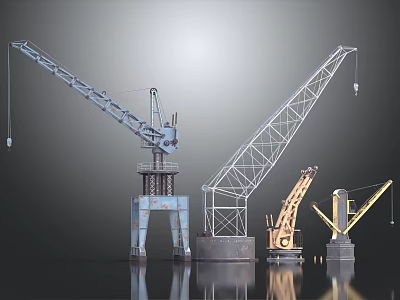 Industrial Equipment Various Heavy Duty Cranes With Metal Structures For Construction Use 3d model