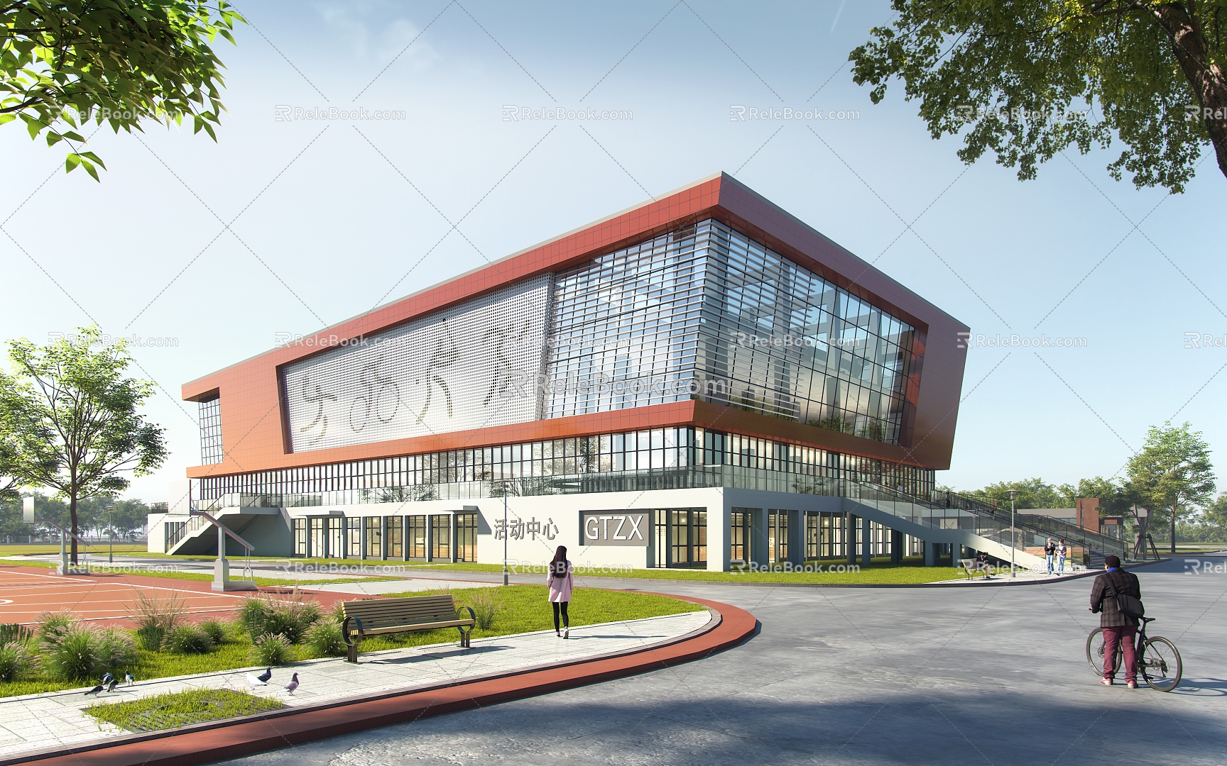 Modern Gymnasium Building Gymnasium Office Building 3d model