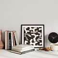 Ornamental Decor Set With Picture Frame Books Vase Clock Mug And Cookies