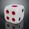 White Dice With Red And Black Dots For Tabletop Board Game Entertainment