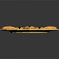 Yellow Triangular Pastries Arranged On Blue Decorative Plate For Snacks