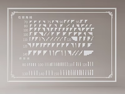 Gypsum Corner Line Specifications Chart With Various Angles And Lengths 3d model