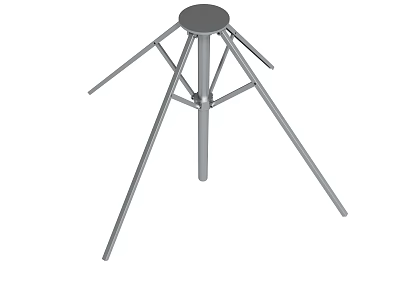 Sturdy Metal Tripod Stand with Three Legs and Round Top Platform Design 3d model