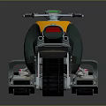 Yellow and Green Snowmobile With Black Seat Tracks And Mechanical Components