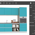 Modern Kitchen With Turquoise Cabinets Cooking Art And Oven Appliances