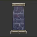 Brick Tower Structure With Blue Purple Bricks And Top Bottom Borders 3d model