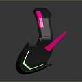 Gaming Headphones With Black Body Pink Accents Modern Design Reflective Finish Dark Background