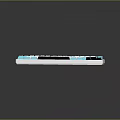 Modern Mechanical Keyboard With White Light Blue And Dark Blue Custom Keycaps Design