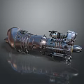 High Performance Aircraft Jet Engine With Metallic Structure And Mechanical Components 3d model