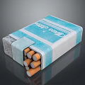 Marlboro Cigarette Pack With Blue And White Design Opened Showing Cigarettes 3d model