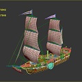 European-style ship ancient ship ancient warship large ancient ship ancient warship 3d model