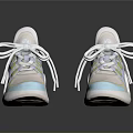 Stylish Pastel Colored Sneakers With Thick Sole And Colorful Panels For Casual Modern Fashion