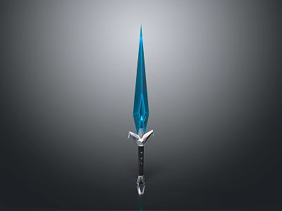 Heroic Fantasy Character And Magical Beast With Sharp Blue Crystal Sword 3d model