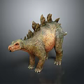 Realistic Stegosaurus Dinosaur Model With Bony Plates And Green Brown Body