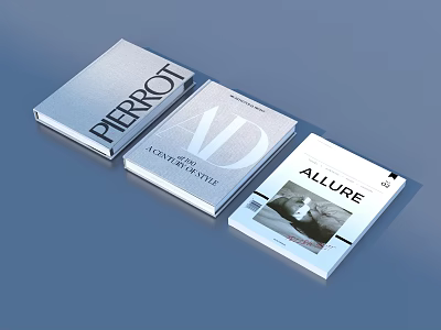 Books And Magazines With Various Cover Titles Arranged On 3d model