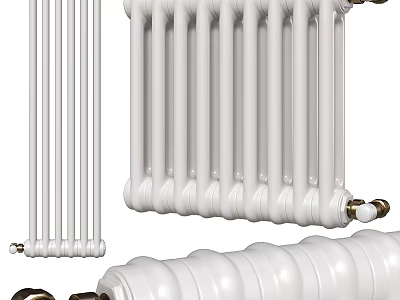 Different Styles Of White Radiators For Home Heating 3d model