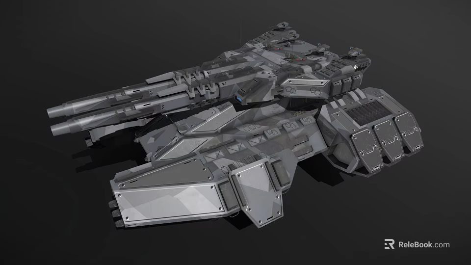 3D Rendered Futuristic Sci Fi Tank With Complex Armor Weapon Systems And Intricate Gray Structure 3d model 
