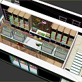 Cozy Sweet Shop Interior Design With Glass Display Counters Wooden Shelves And Seating Area
