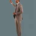 Business Men In Suits With Various Standing And Sitting Poses