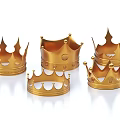 Elegant Golden Crown Jewelry Collection With Pointed Tips And Ornate Details