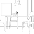 Modern Dining Table and Chair Combination 3d model
